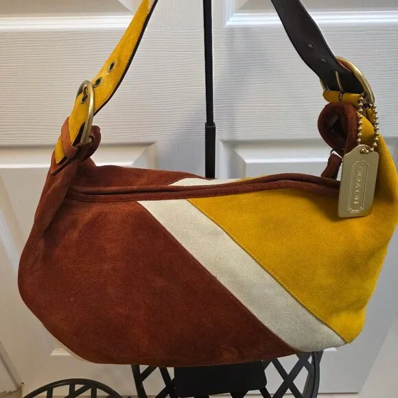 Ultra Rare numbered 2003 Coach Suede Hobo (177 of 300) 9498 Italian Y2K Handbag! - Picture 1 of 10